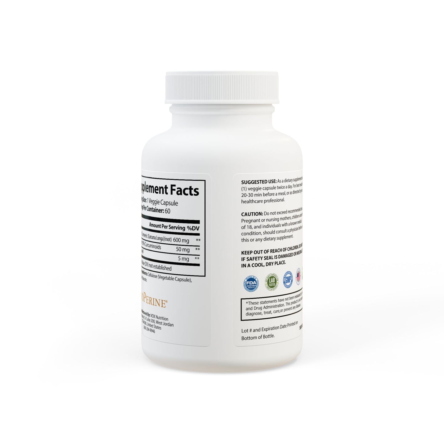 MarCap Racing's Man Fuel Reflex Enhancer made withTurmeric and BioPerine® (Black Pepper Fruit Extract) Supplement (60 Capsules)