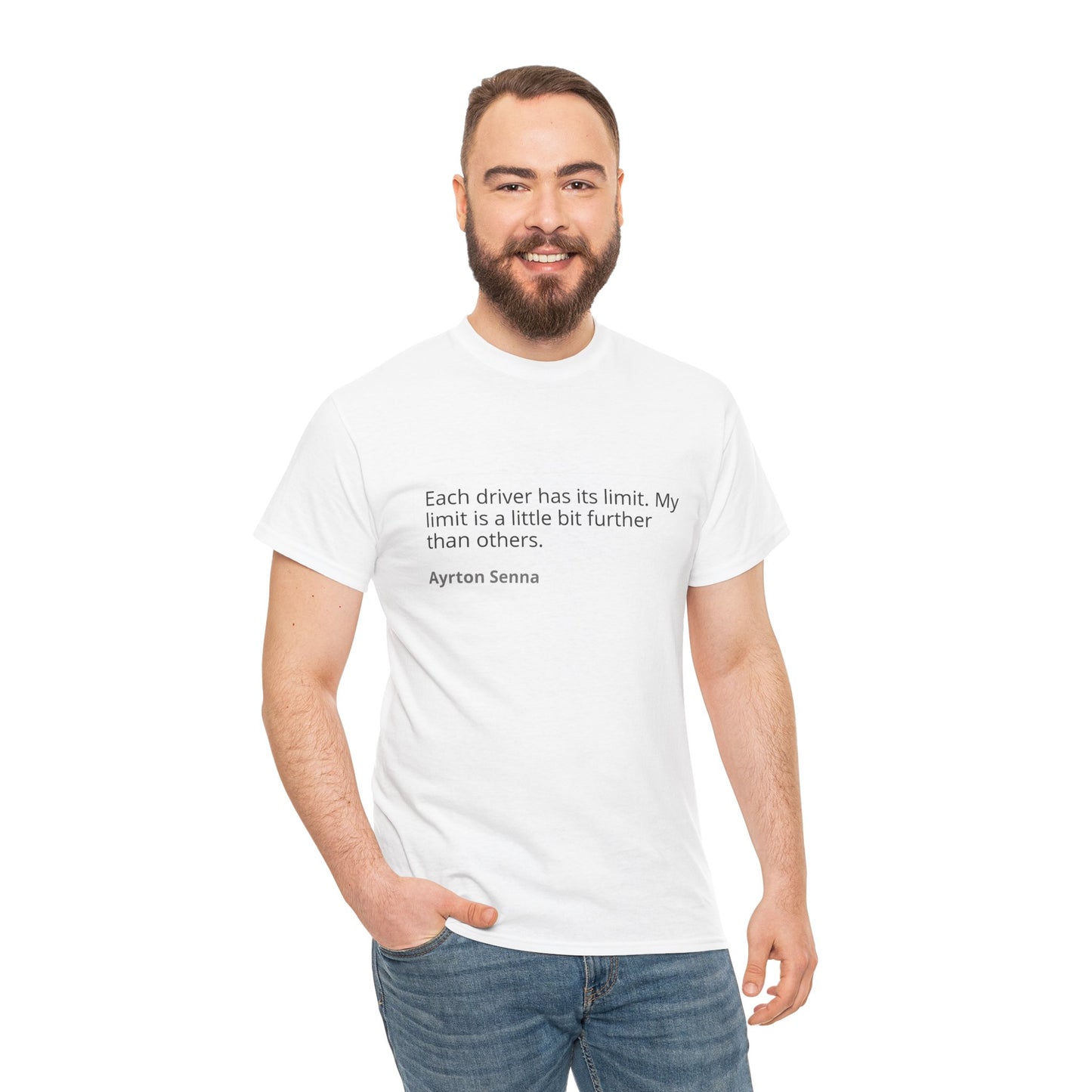 Ayrton Senna Inspirational Quote Tee - Unisex Heavy Cotton Shirt for Racing Enthusiasts