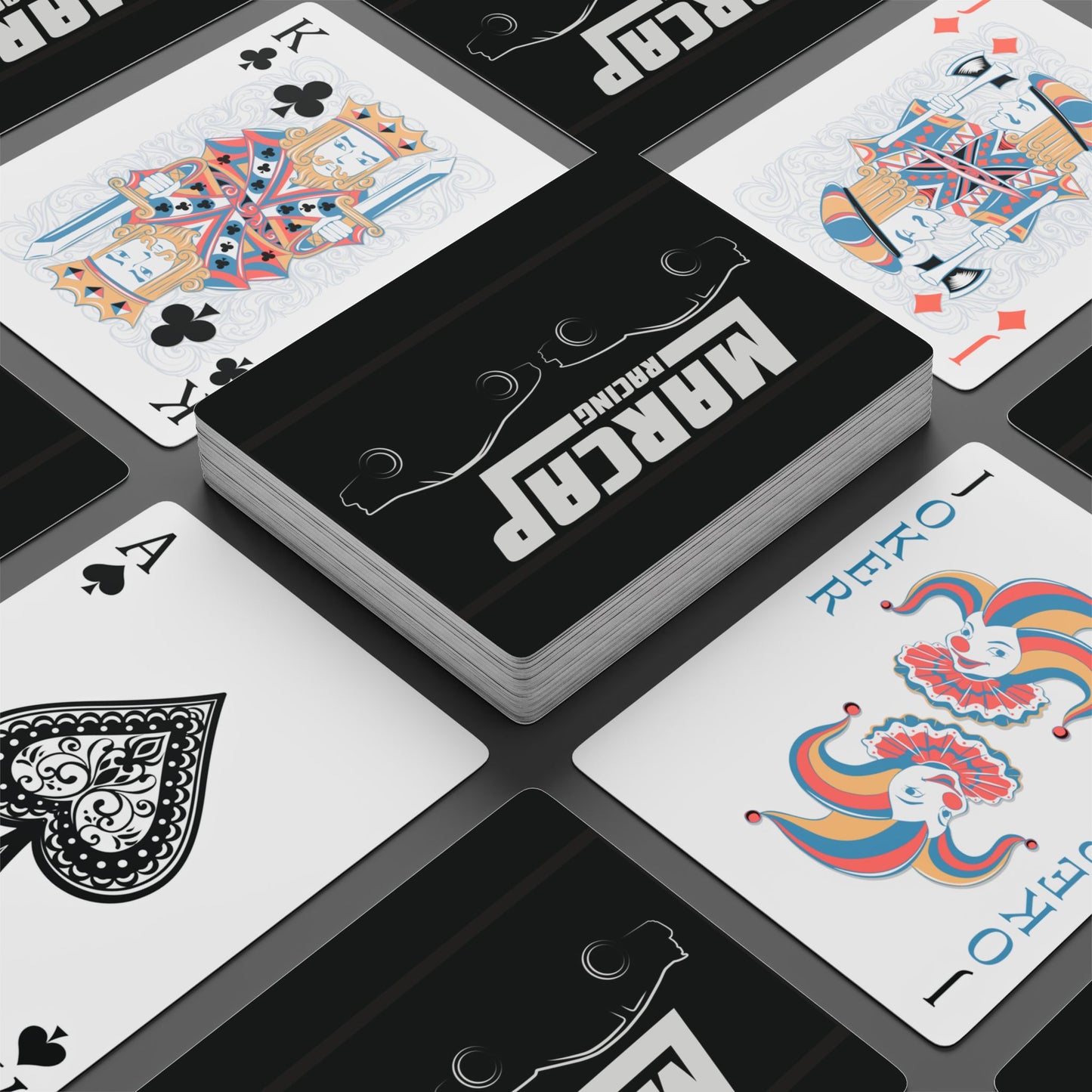 MarCap Racing Poker Playing Cards Set - Stylish Card Collection for Game Night, Home Entertainment, Casino Decor